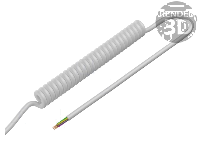 Leiding: spiraalvormig; 7x0,22mm2; niet-afgeschermd; PUR; wit Leiding: spiraalvormig; 7x0,22mm2; niet-afgeschermd; PUR; wit